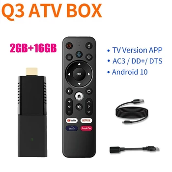 טלוויזיה מקל פלסטיק Q3 2GB+16GB אנדרואיד 10 Allwinner H313 WIFI6 2.4 G/5G BT5.0 ניידת הטלוויזיה Box 4K HDR Media Player